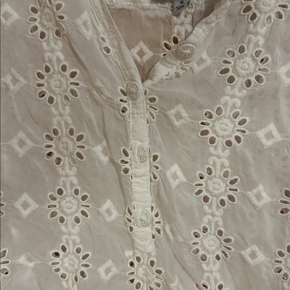 Johnny Was Cream Eyelet Top - Picture 4 of 4